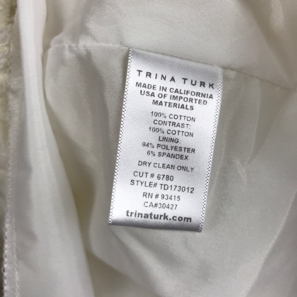 Trina Turk Stow‎ Sleeveless Tiered Fringe & Lace Sheath Dress Size 2 - Picture 9 of 10